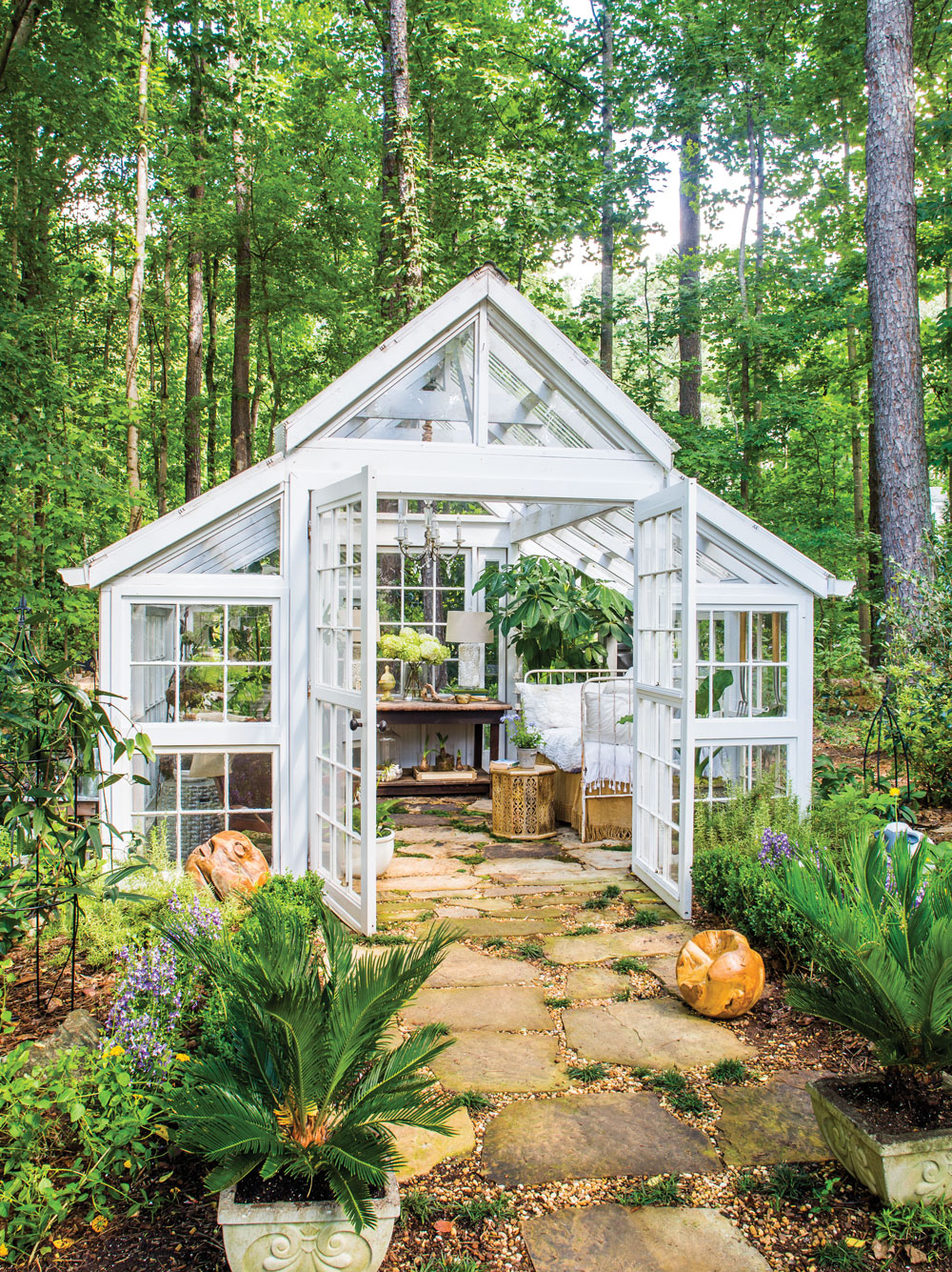 Glass garden house