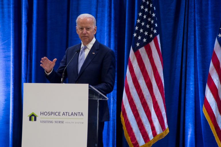 In Atlanta, Joe Biden thanks and praises hospice nurses: “Simply put, you do God’s work.”