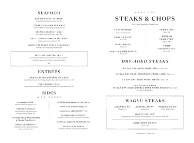 Double Eagle Steakhouse Atlanta Menu