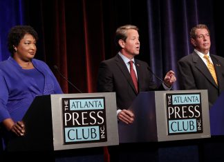 Stacey Abrams Brian Kemp Ted Metz Georgia Governor Debate Atlanta Press Club Election 2018