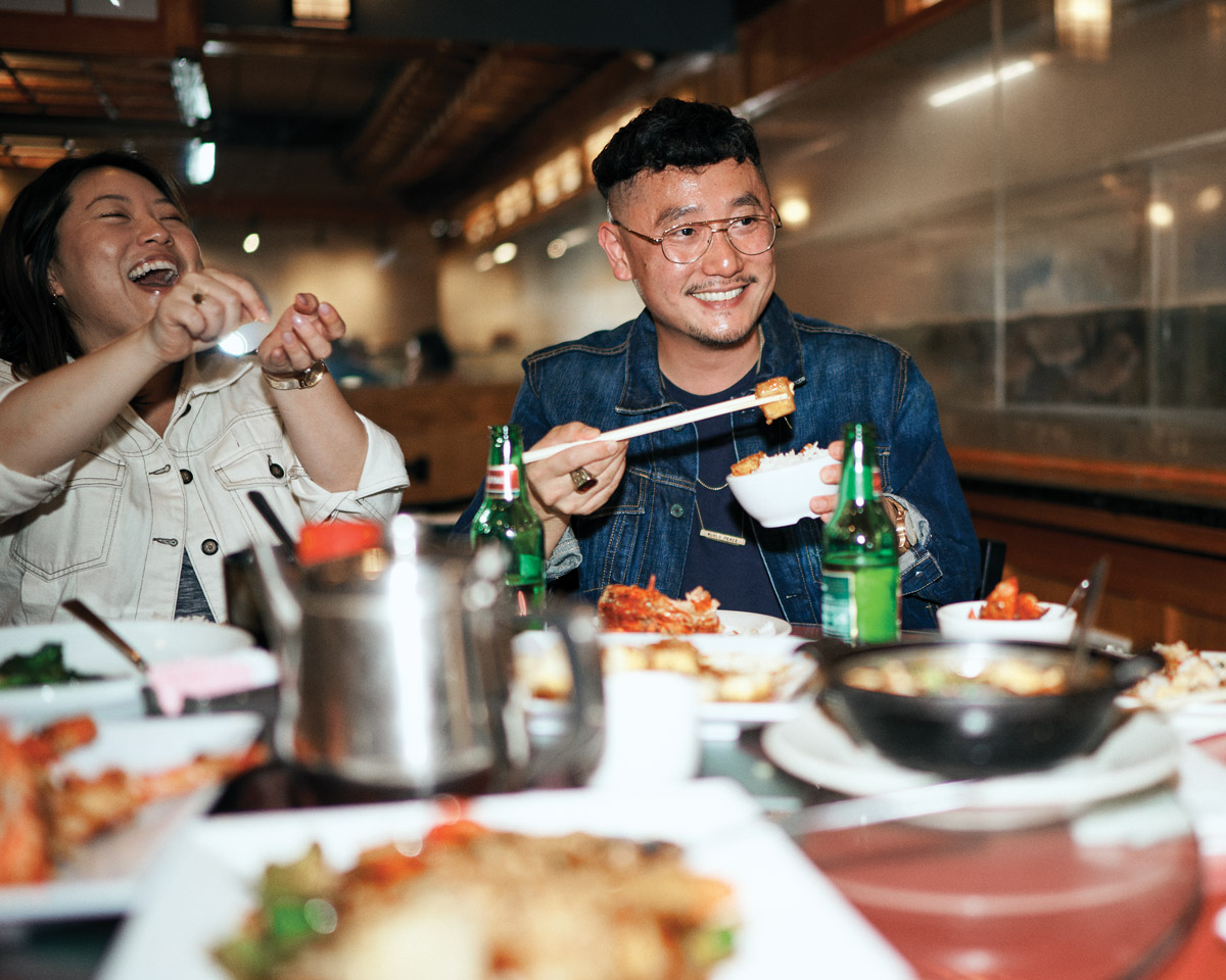 John Song with his wife, Jennifer Song, at Bo Bo Garden