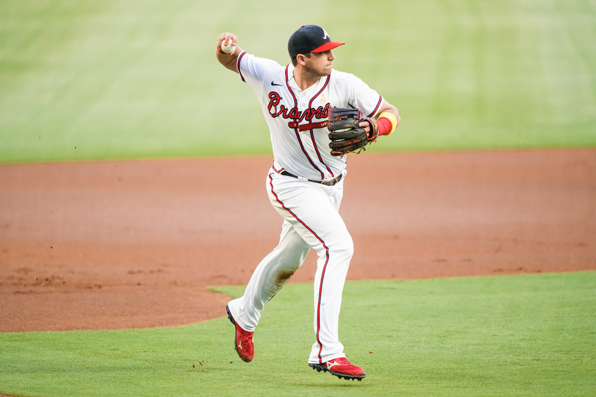 Austin Riley of the Atlanta Braves bats against the Detroit Tigers at