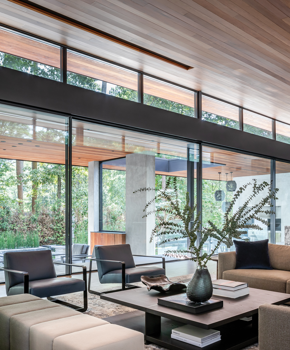 Glass walls and pocket gardens blur the lines between inside and out in this Buckhead home