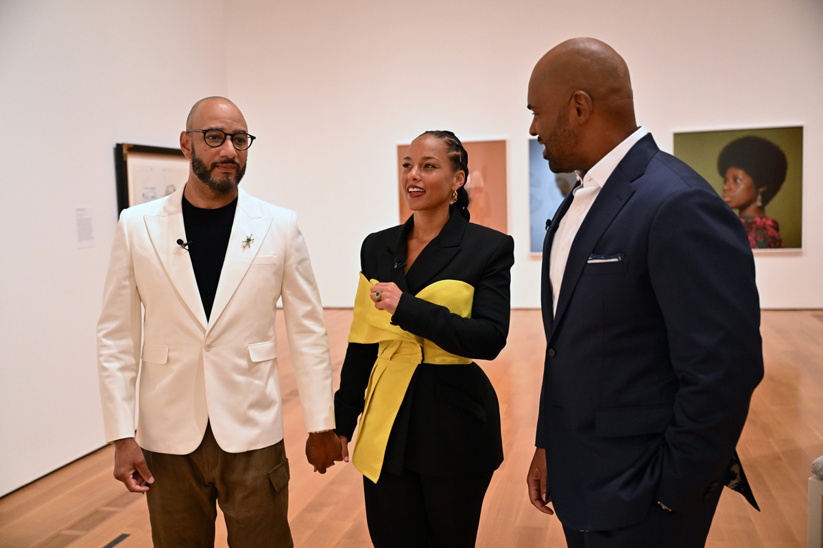 Alicia Keys and Swizz Beatz celebrate the opening of the new giant exhibit at the High