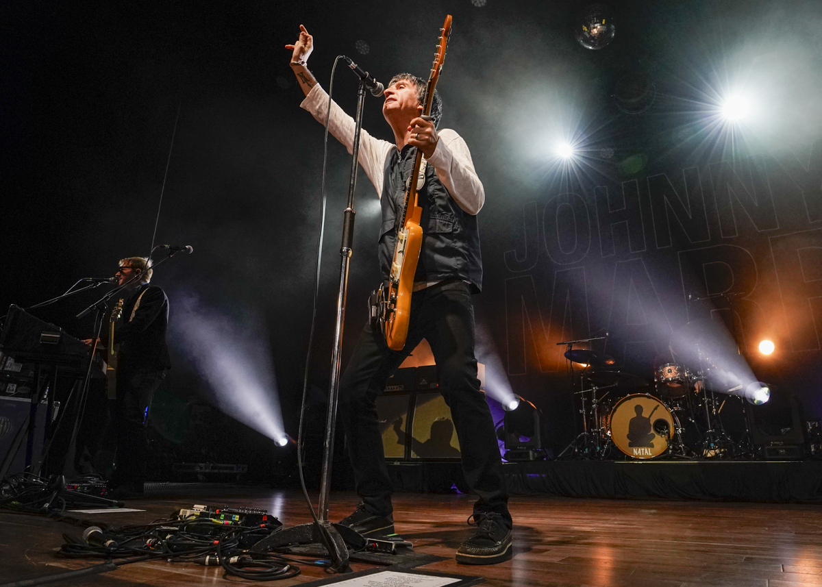 Photo: Johnny Marr and James performing at Eastern