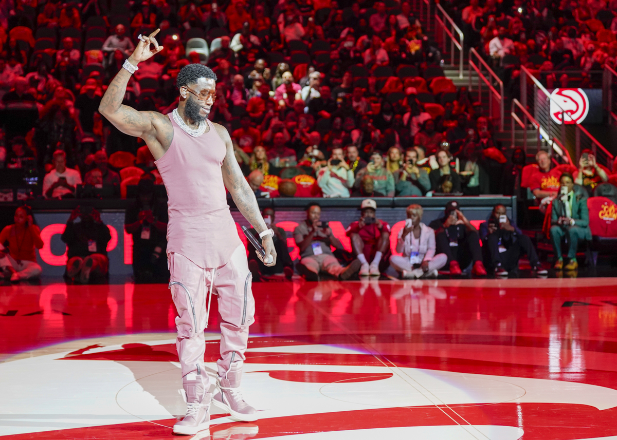 Photo: Gucci Mane performing at the Atlanta Hawks home opener