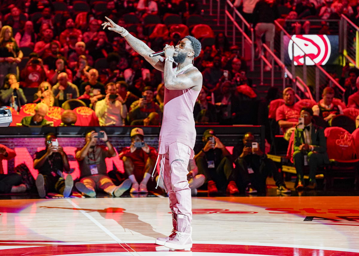 Photo: Gucci Mane performing at the Atlanta Hawks home opener