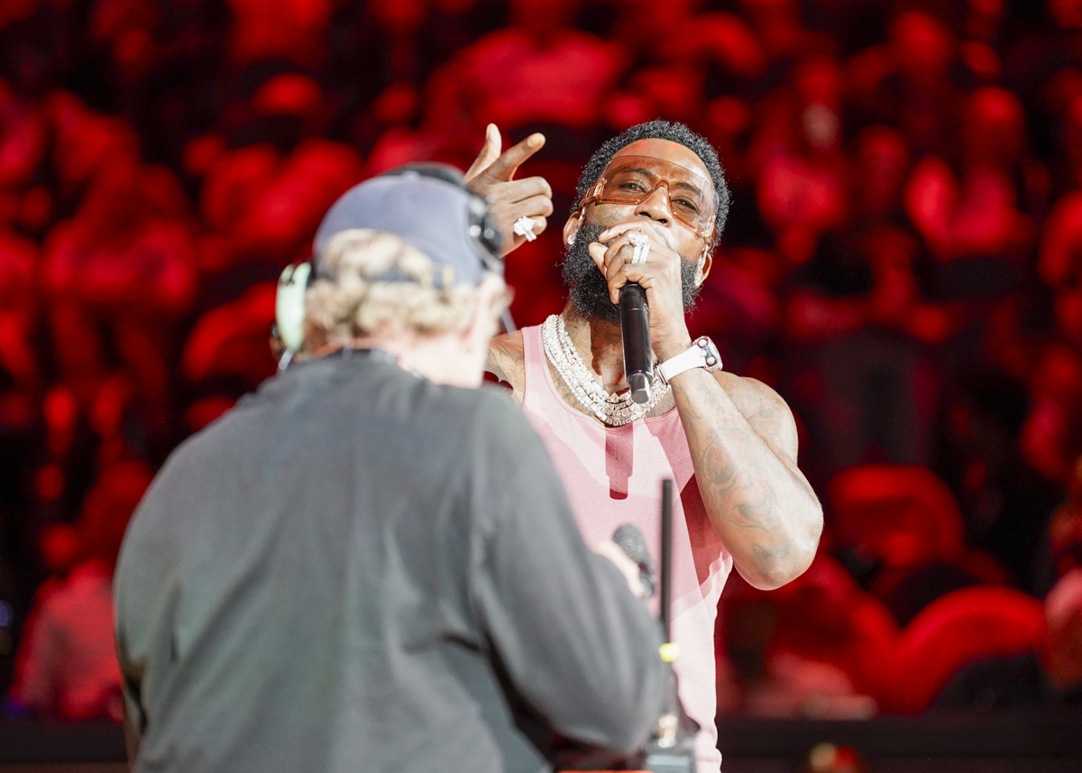 Photo: Gucci Mane performing at the Atlanta Hawks home opener