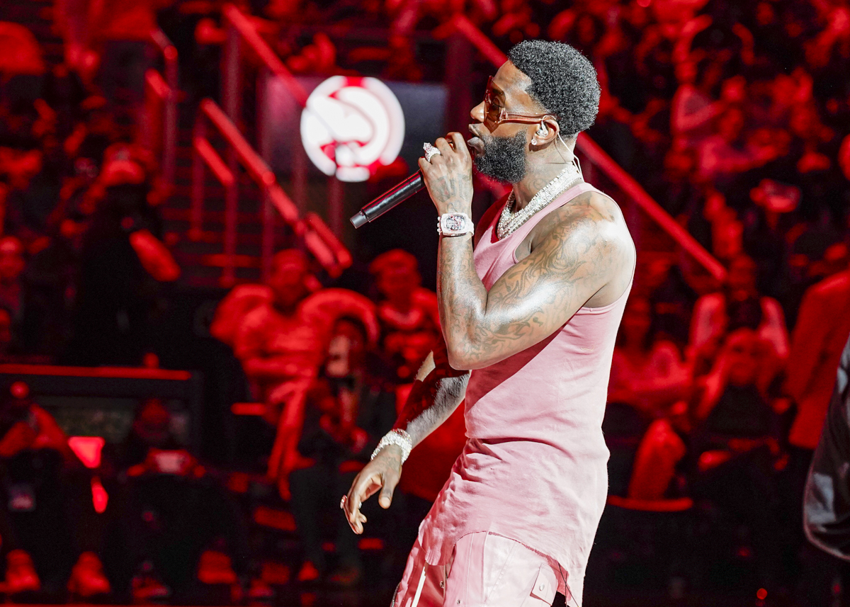 Photo: Gucci Mane performing at the Atlanta Hawks home opener