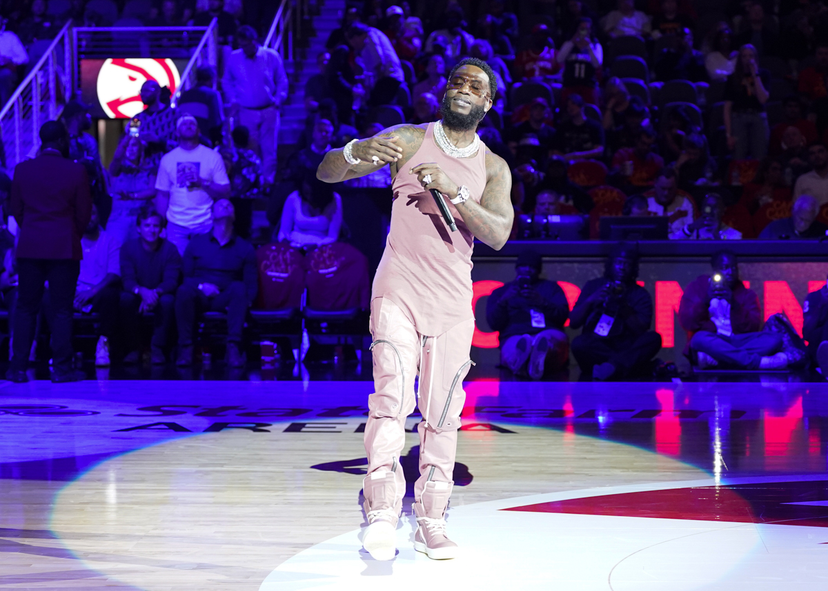 Photo: Gucci Mane performing at the Atlanta Hawks home opener