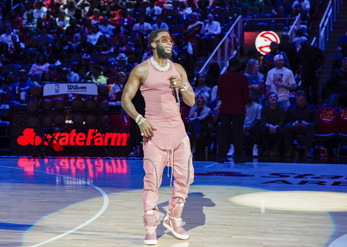 Photo: Gucci Mane performing at the Atlanta Hawks home opener