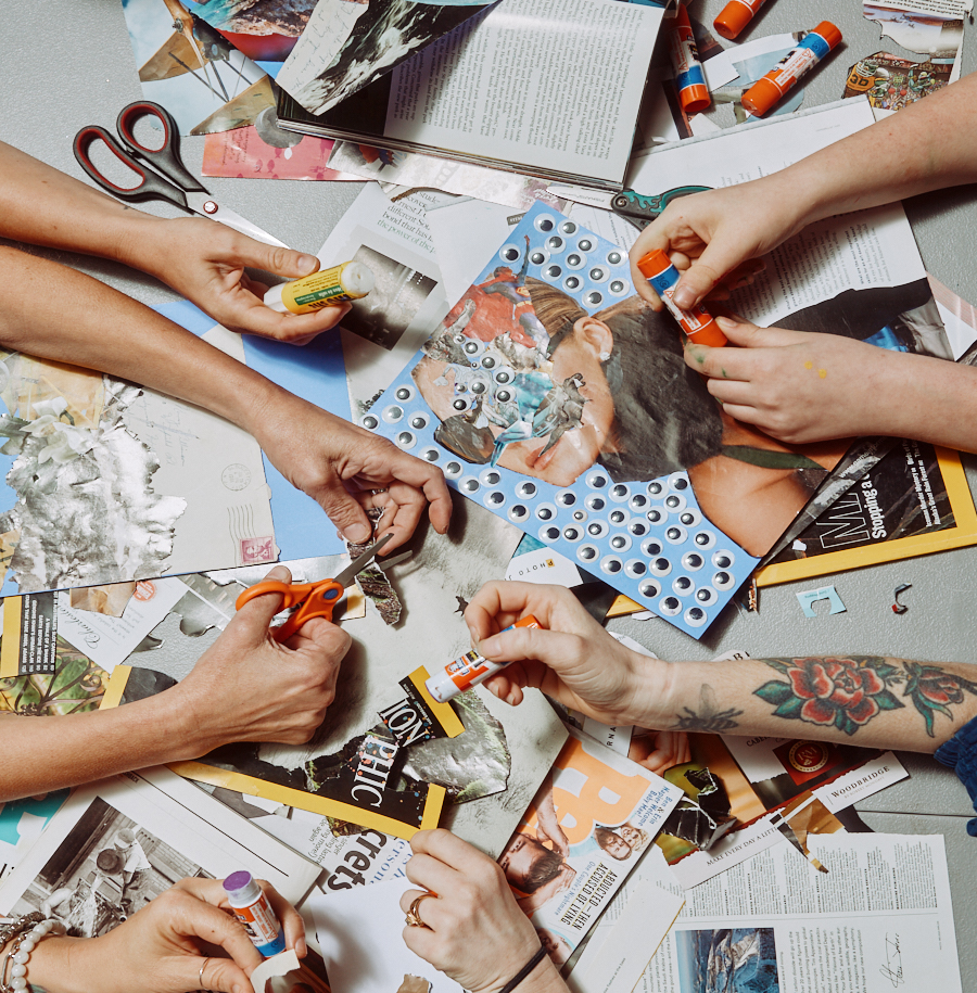 Monthly collage night at the supermarket