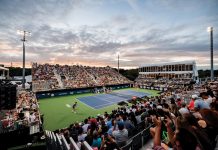A beautiful evening at the Atlanta Open court