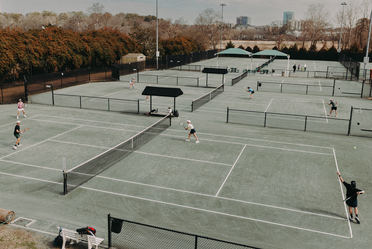 Four tennis courts at Bitsy Grant Tennis Center