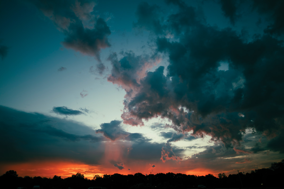 sunset over the horizon