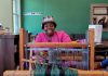 Textile artist Camisha Butler at work