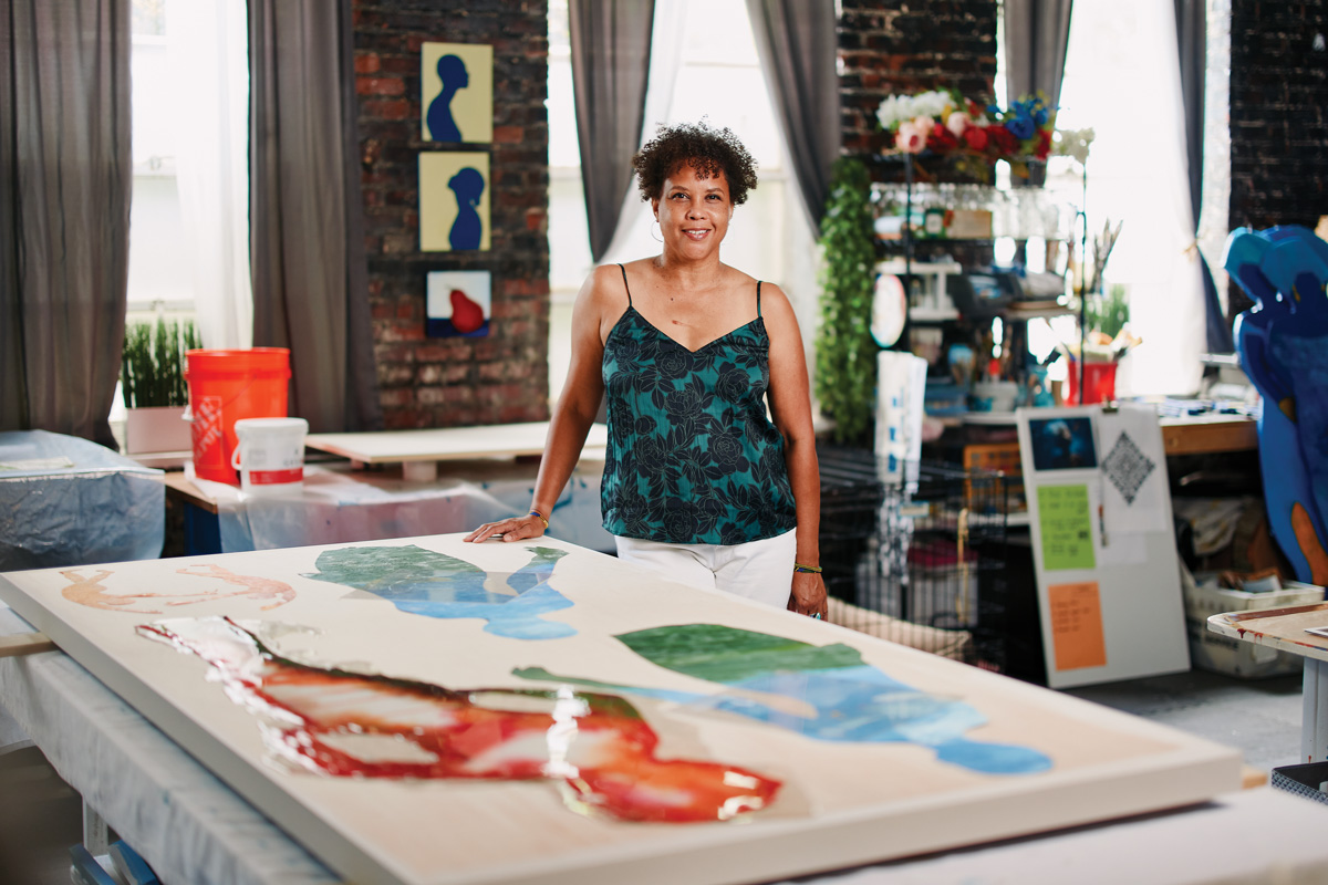 Tracy Murrell in her art studio