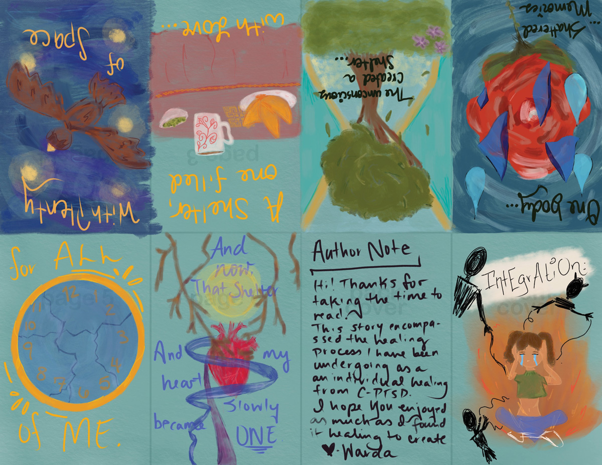 Eight hand-drawn covers of Integration