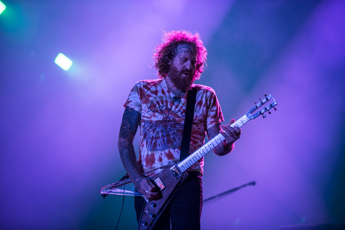 Brent Hinds in 2015, playing with Mastodon at the Rock in Rio concert in Rio de Janeiro, Brazil