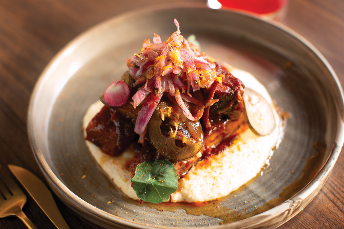 Them Ribs & Grits with pickle slaw