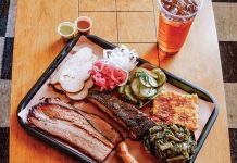 A loaded platter balances smoke and heat, tart and sweet