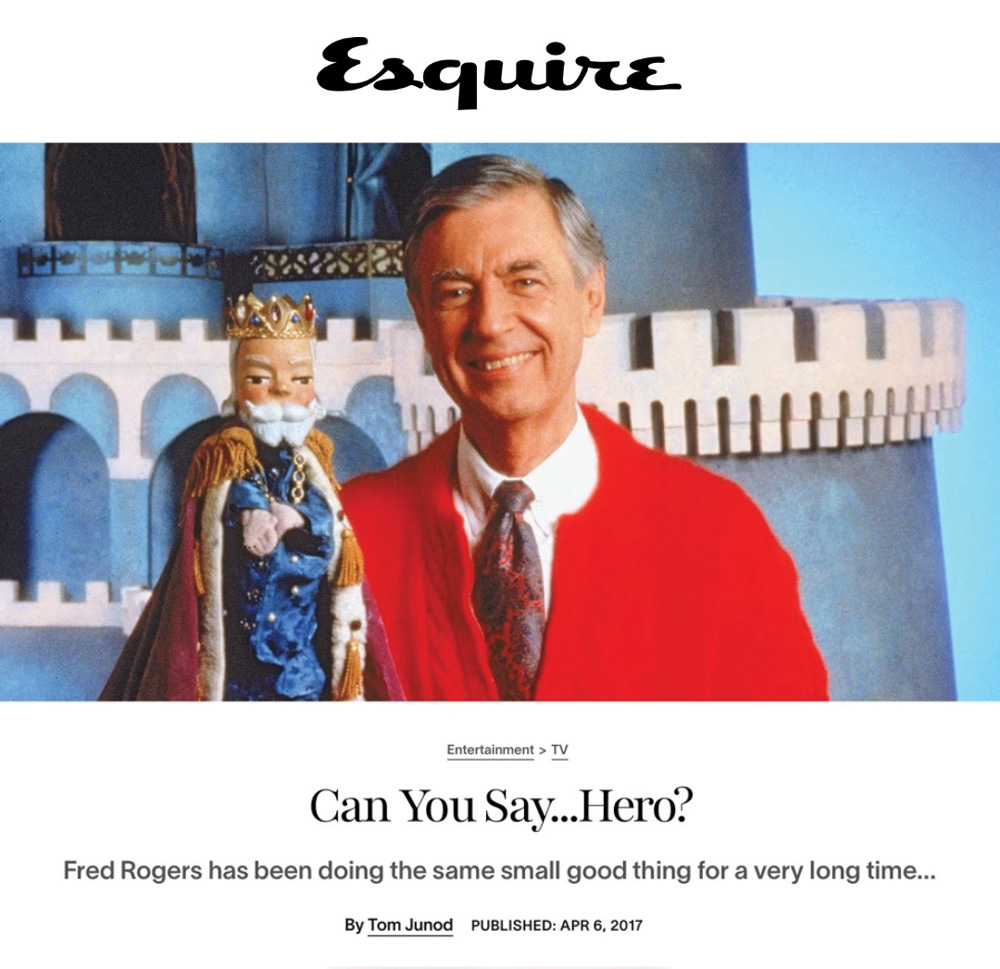 The Esquire article that Junod wrote about Fred Rogers