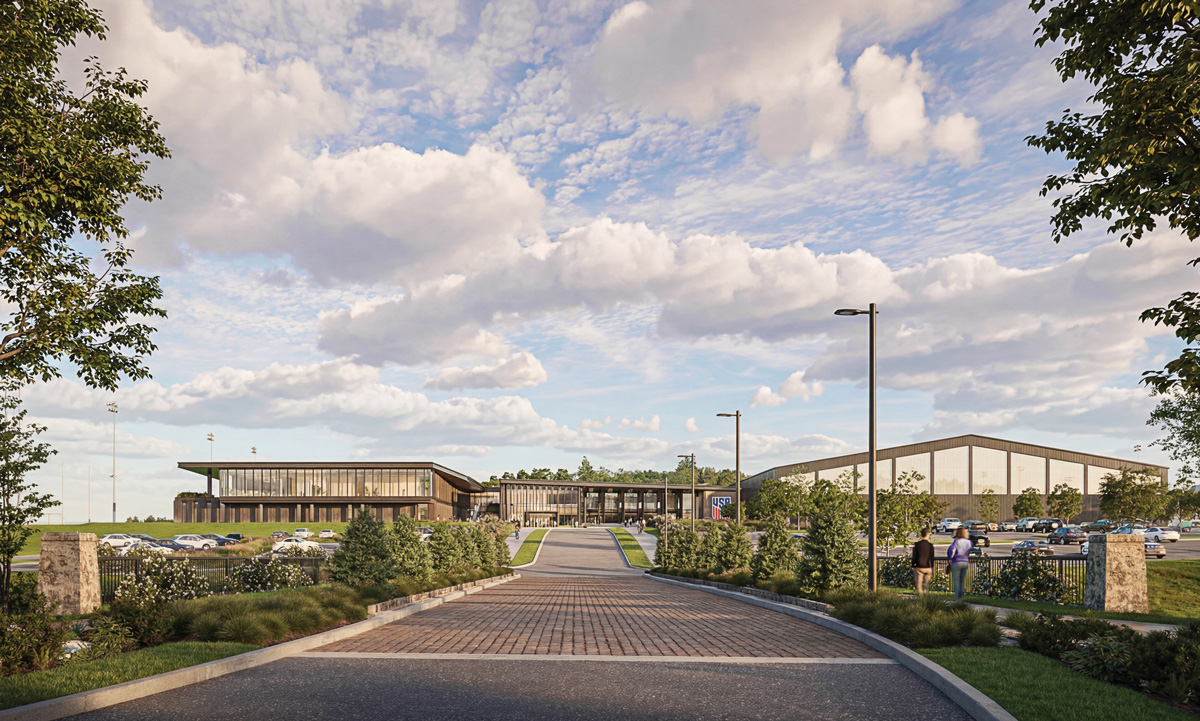 Rendering of the Arthur M. Blank MLS Soccer National Training Center, home of the United States Soccer Federation