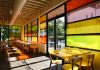 stained glass windows illuminate the inside of Babygirl's